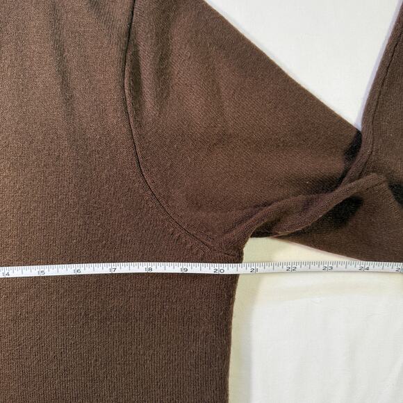 Vintage Norton Brown Mock Twinset Cardigan Top Large Classic Minimalist Capsule - Picture 5 of 8